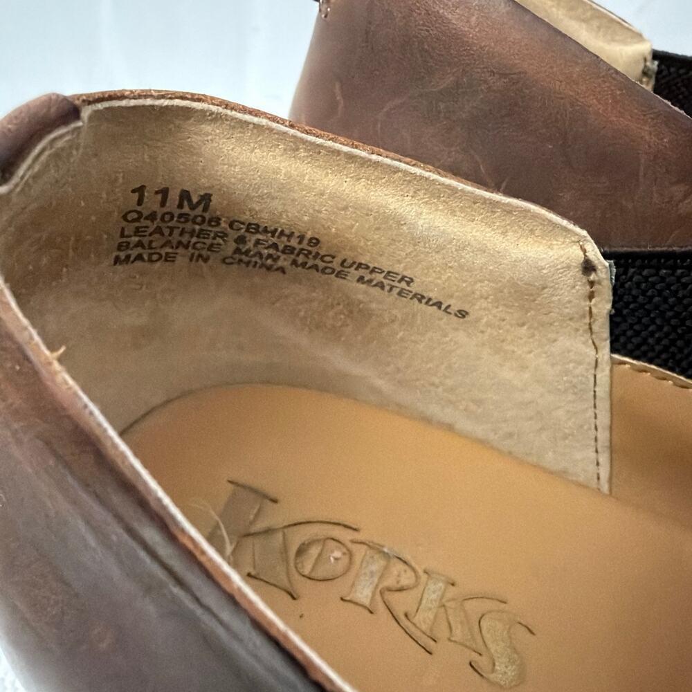 Korks Shoes Size 11M Gertrude Brown Leather Slip On - Picture 2 of 8